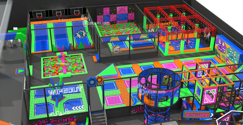 Fluorescent Glow Trampoline Parks